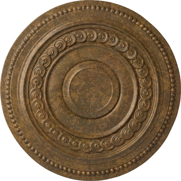 Ekena Millwork Oldham Ceiling Medallion (Fits Canopies up to 8 5/8"), Hand-Painted Rubbed Bronze, 18"OD x 1 1/4"P CM18OLRZS - main